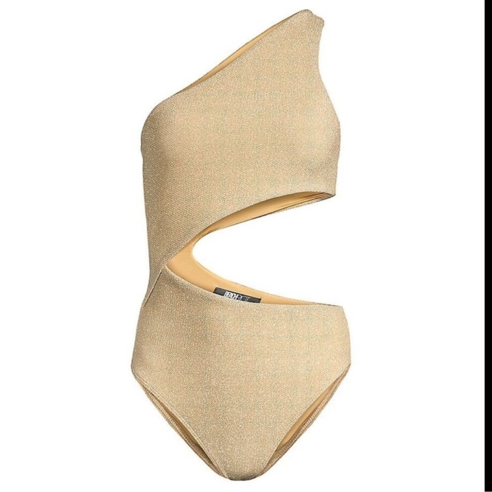 Beach Riot Celine gold one piece